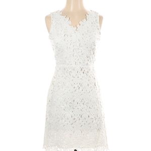 Loft Women's White Eyelet Dress 4P